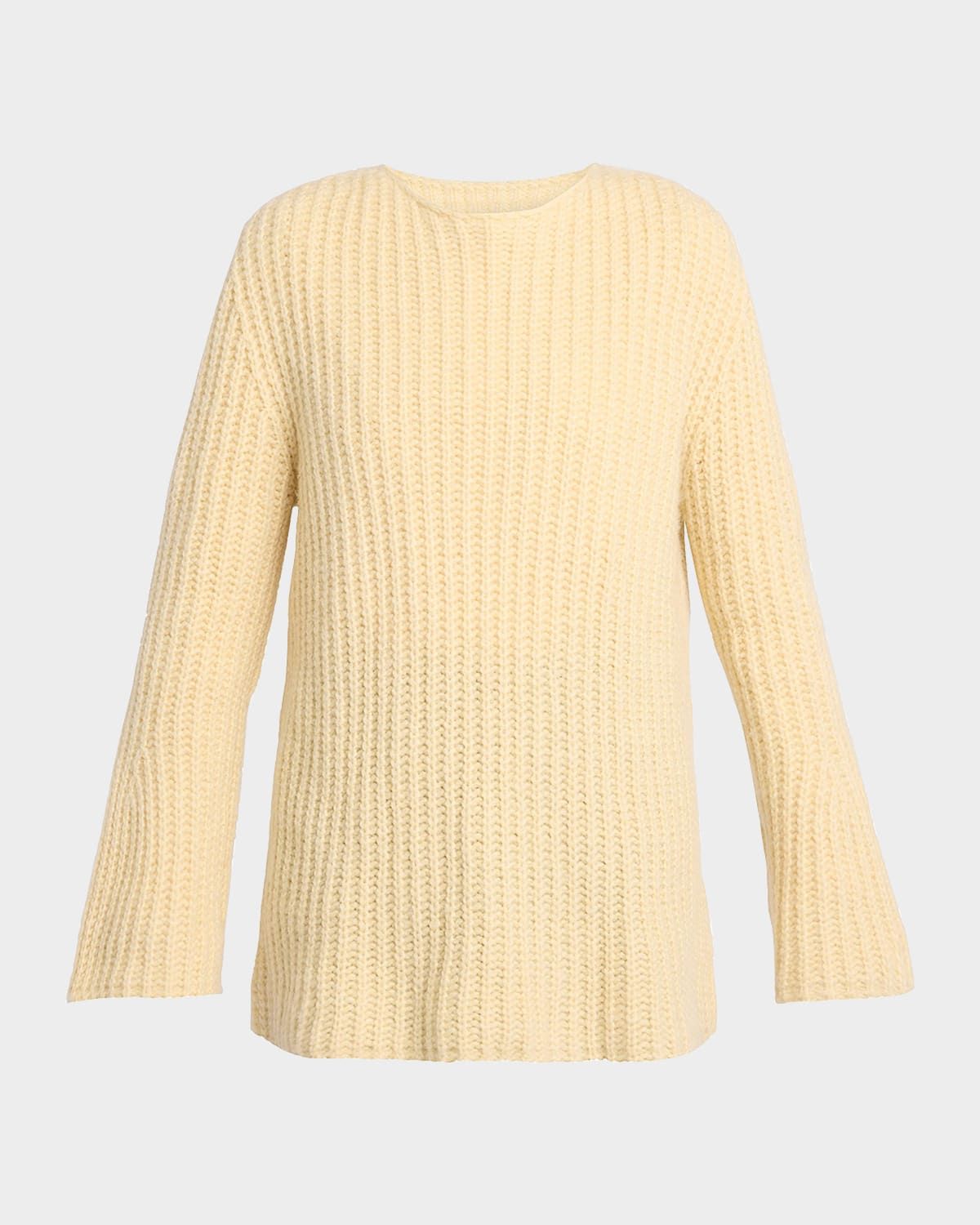 Mirr Bell-Sleeve Cashmere Rib Sweater