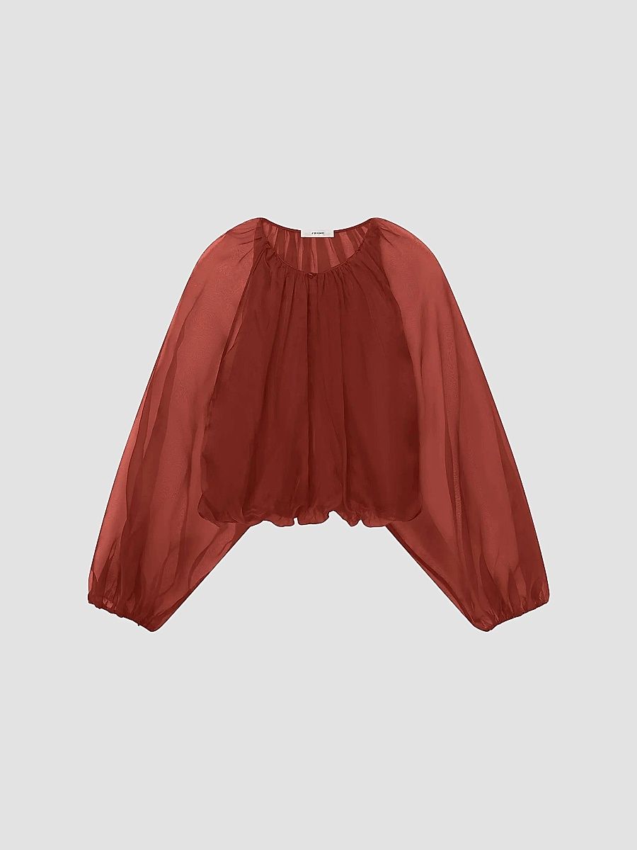 FRAME Women's The Sheer Balloon Blouse - Paprika - Size XS