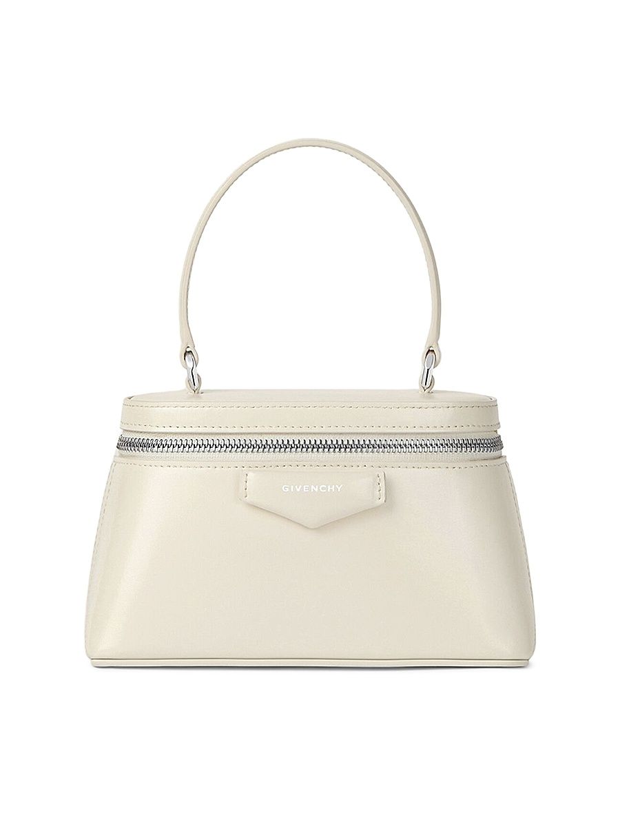 Women's Antigona Vanity Bag in Box Leather with Chain - Cream