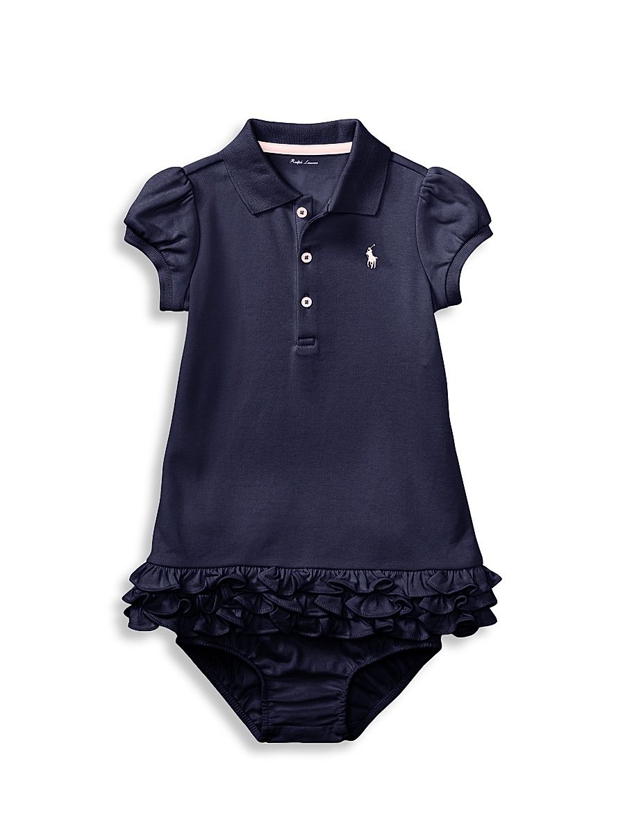 Baby Girl's 2-Piece Cupcake Polo Dress & Bloomers Set - French Navy - Size 3 Months