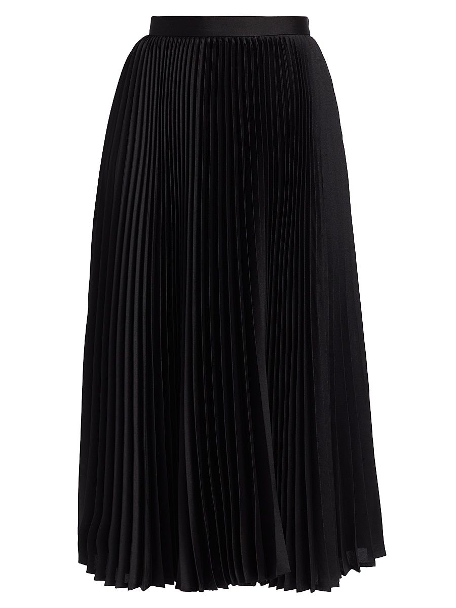 Women's Plissé Sunburst-Pleated Midi-Skirt - Black - Size 10