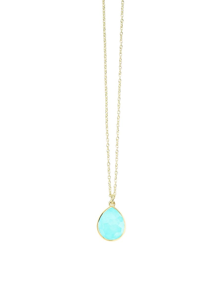 Women's Rock Candy 18K Yellow Gold & Gemstone Pendant Necklace - Turquoise