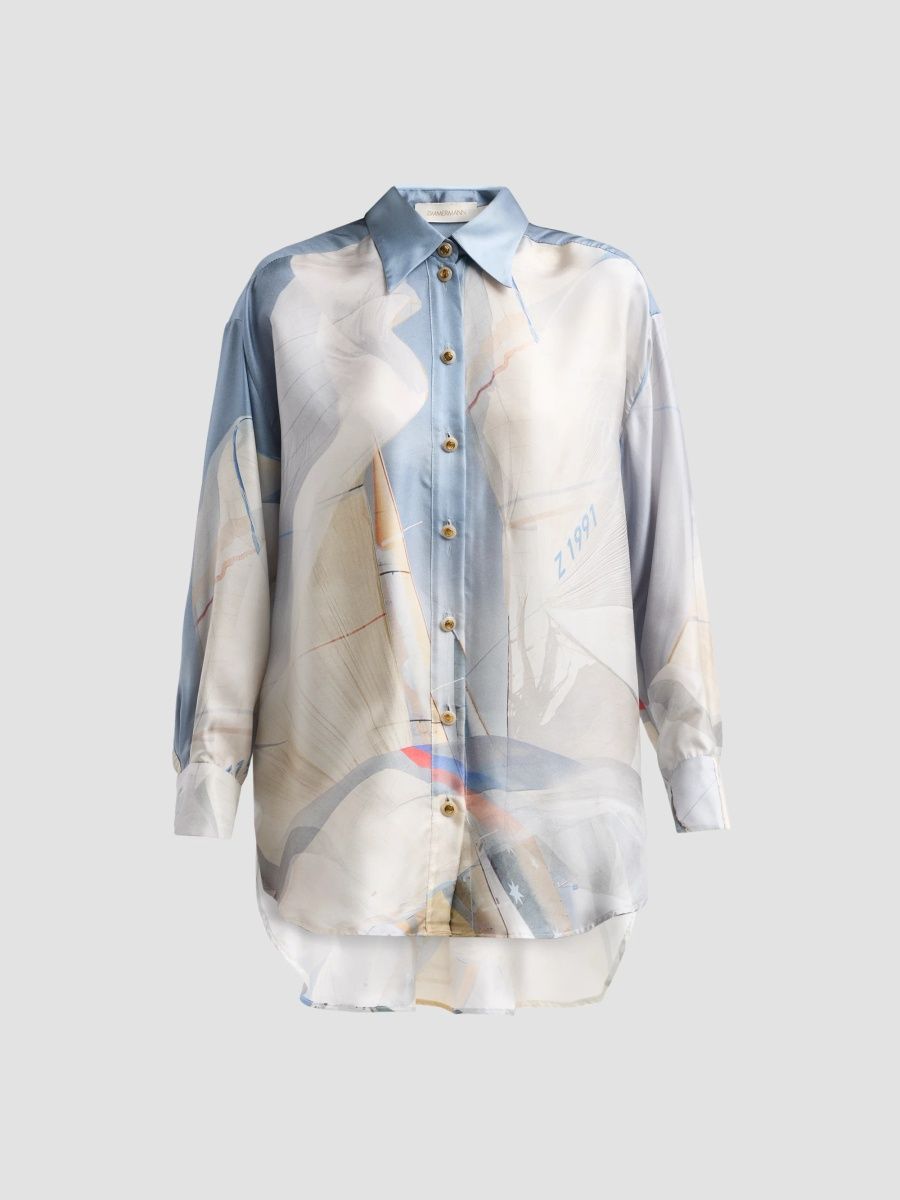 Zimmermann Women's Clash Sail Silk Shirt - Victory - Size 0