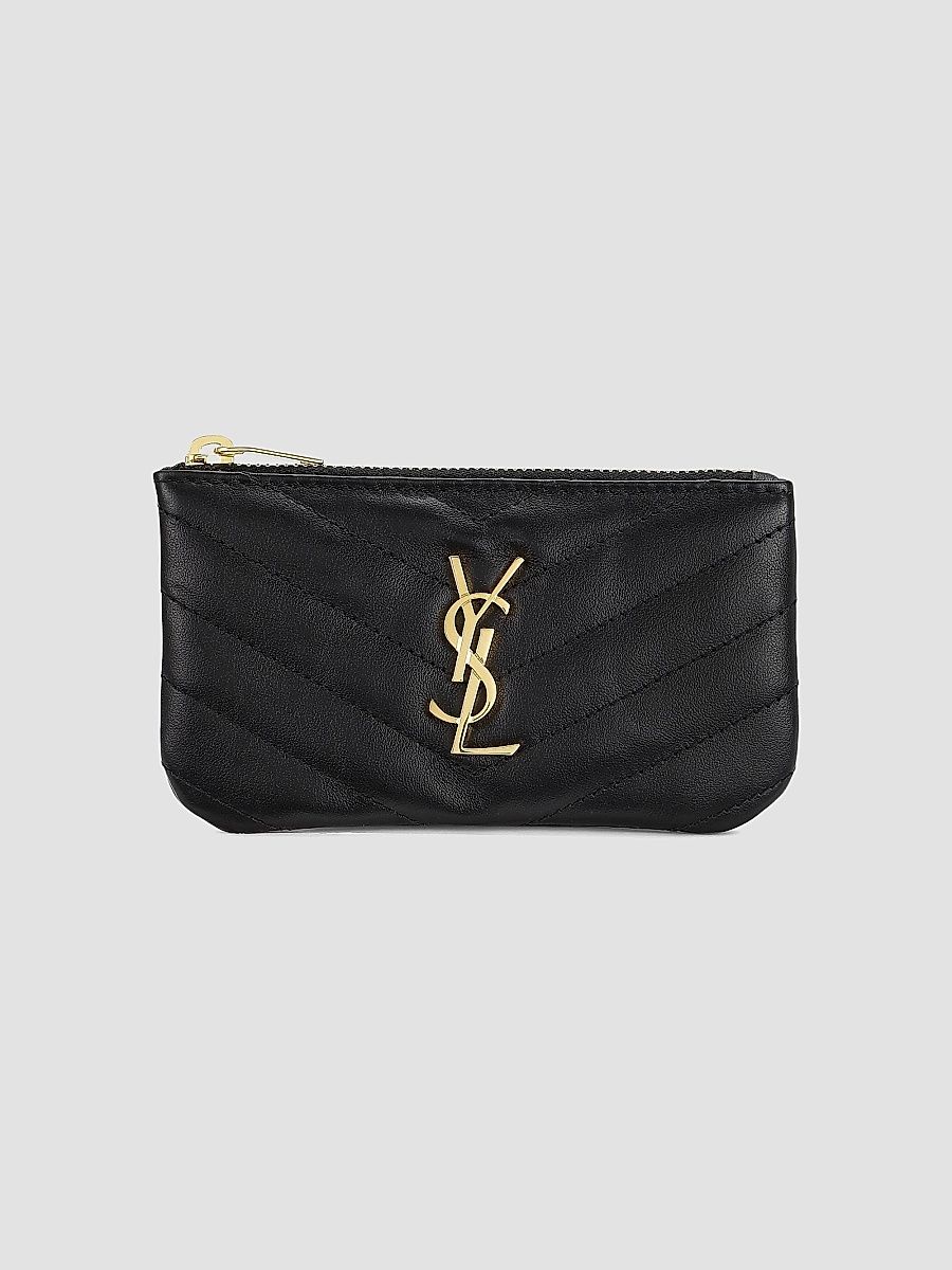 Saint Laurent Women's Monogram Matelasse Leather Zip-Around Wallet - Nero