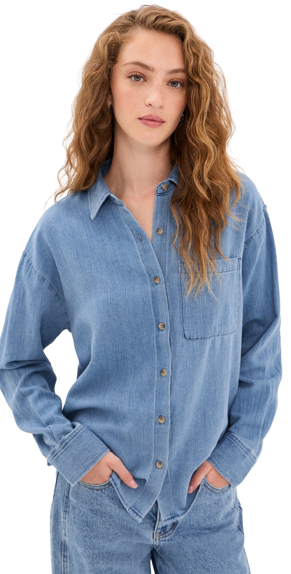 Z Supply Perfect Twill Button Up Classic Indigo XL