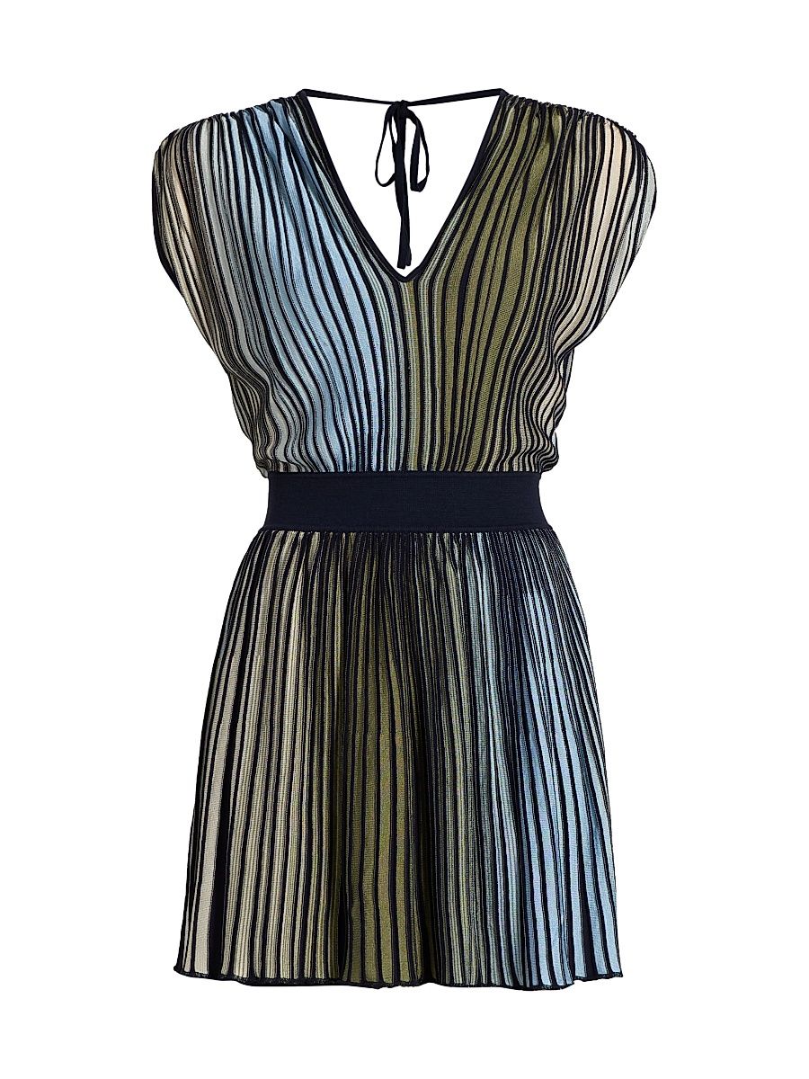 Women's Marisol Striped V-Neck Minidress - Ombre Stripe - Size Large