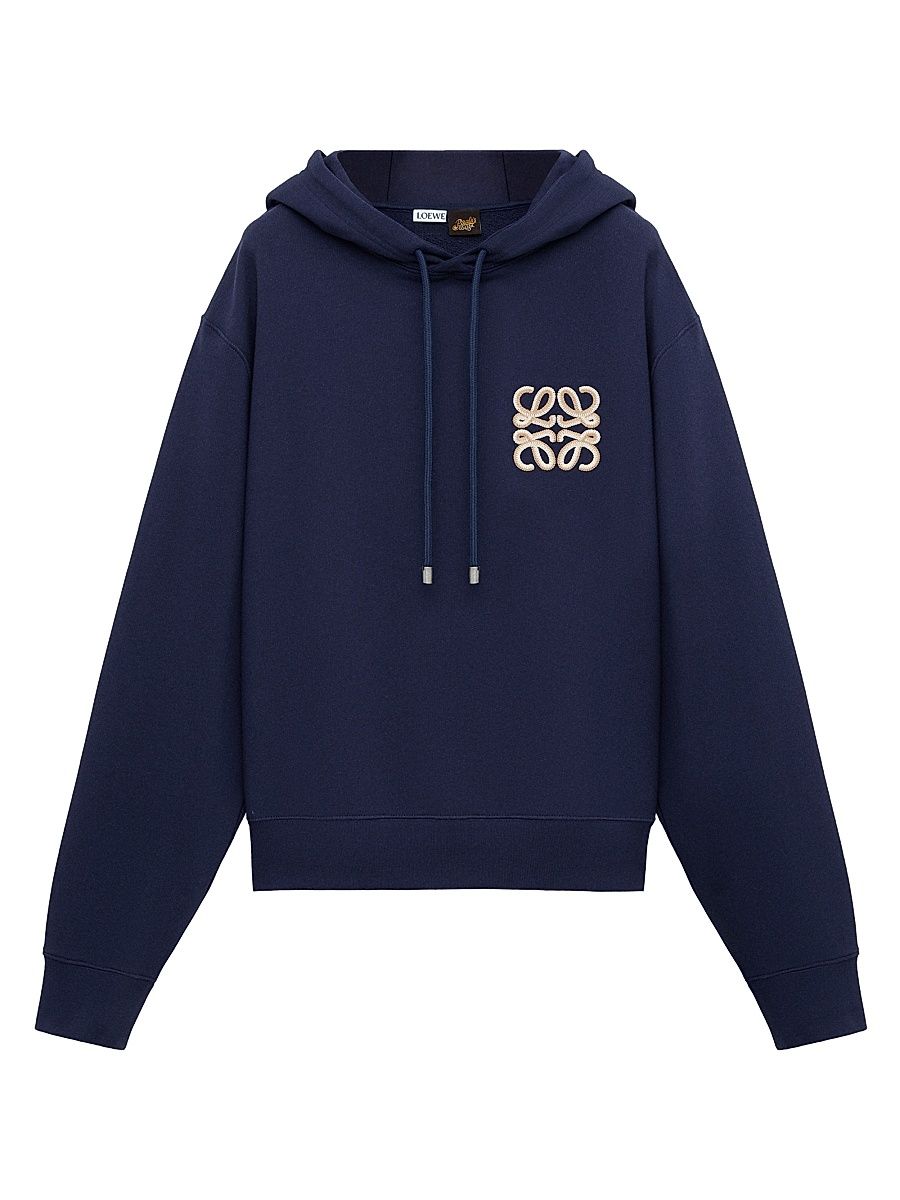 Men's LOEWE x Paula's Ibiza Loopback Anagram Hoodie - Navy Blue - Size XL