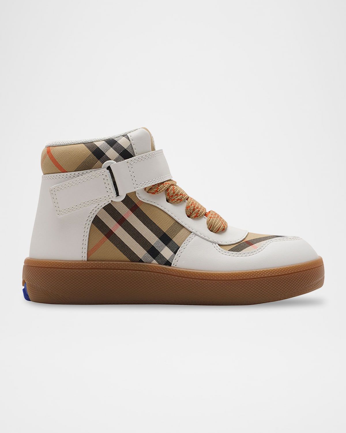 Kid & apos;s Sheldon Check Cotton and Leather High-Top Sneakers, Toddler/Kids