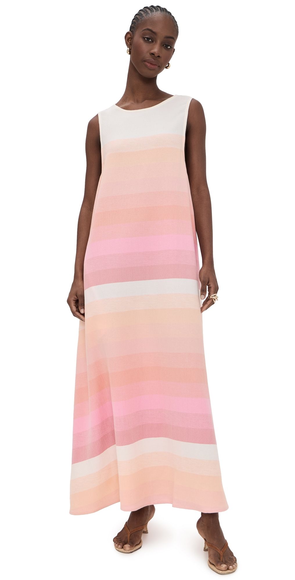 MARRAKSHI LIFE The Column Dress Pink Stripe L