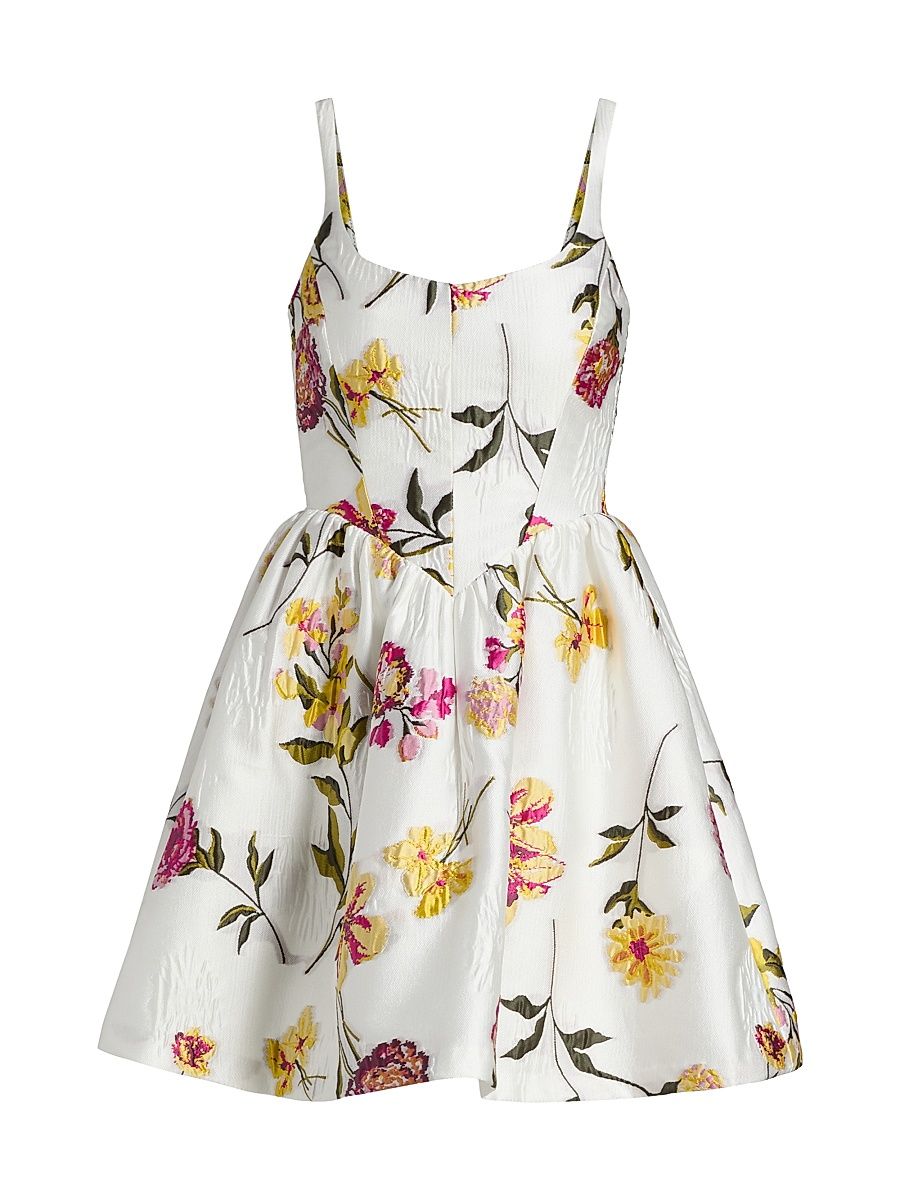 Women's Mabel Floral Fit & Flare Minidress - White Multi - Size XL