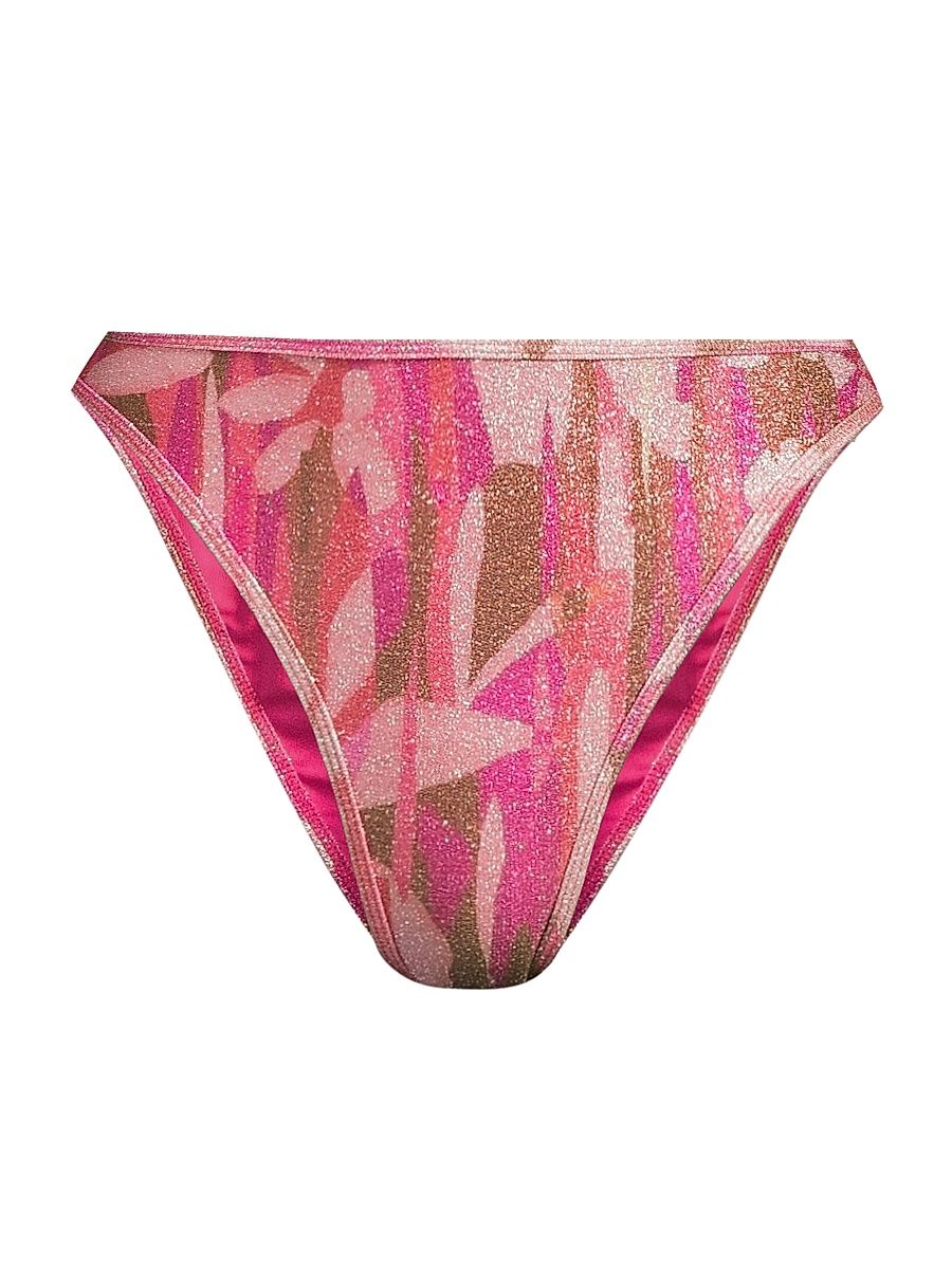 Women's Sparkle Isla Printed Bikini Bottom - Perfect Pink Sparkle - Size XL