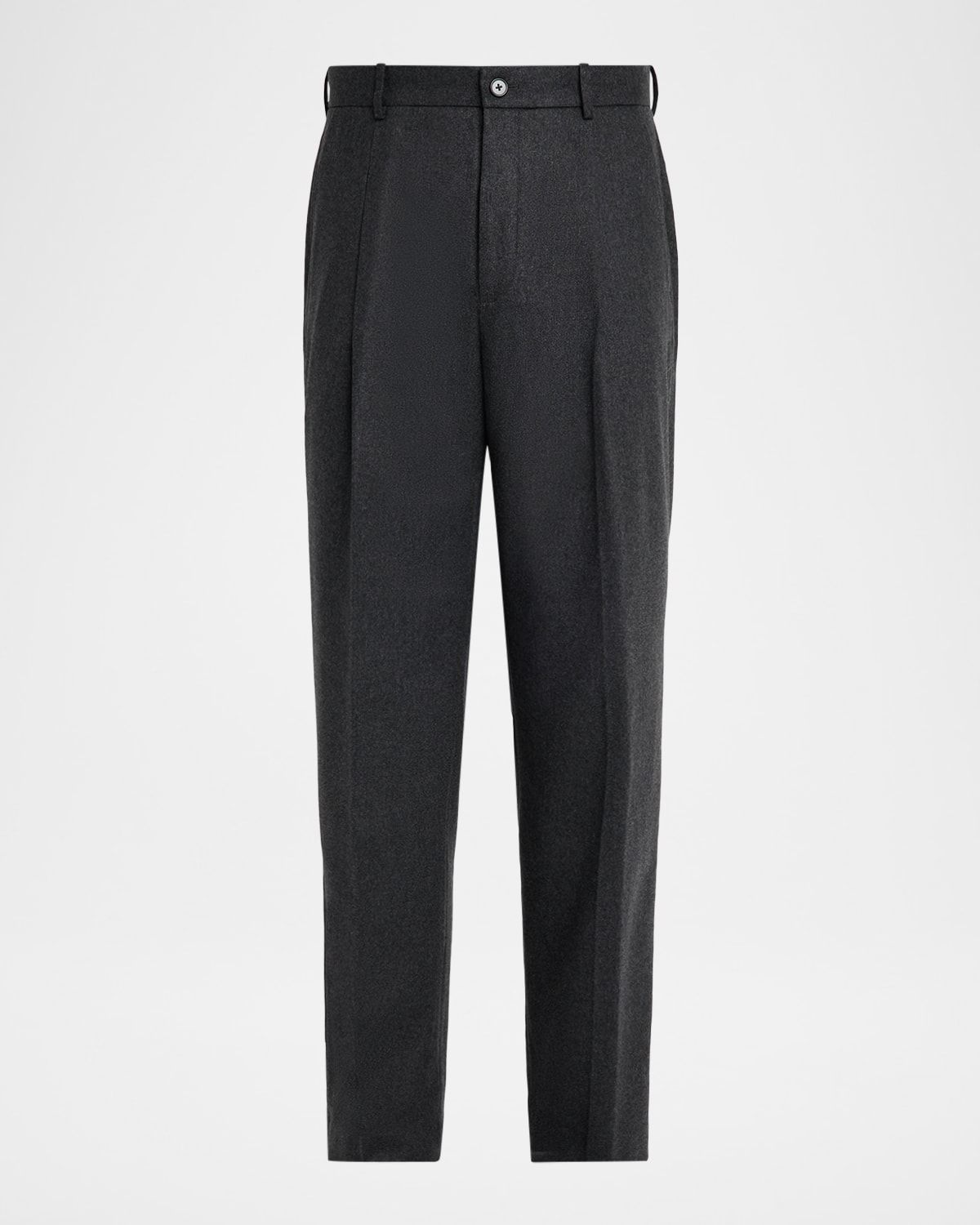 Men & apos;s Cashmere Flannel Relaxed-Fit Pleated Trousers