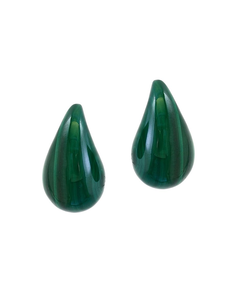Women's 14K Yellow Gold & Malachite Teardrop Earrings - Yellow Gold
