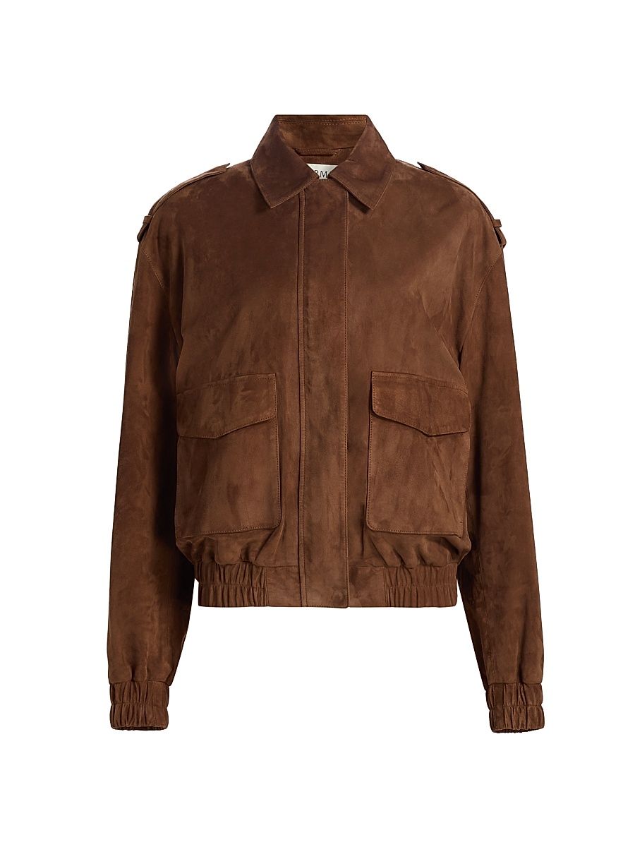 Women's Halti Suede Bomber Jacket - Saddle - Size 12