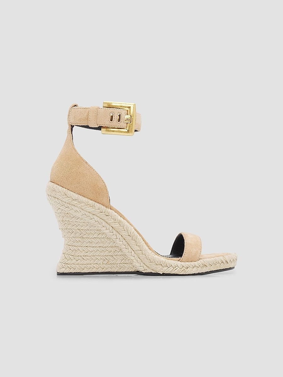 Balmain Women's Anthem 95MM Wedge Espadrilles - Biscuit - Size 12