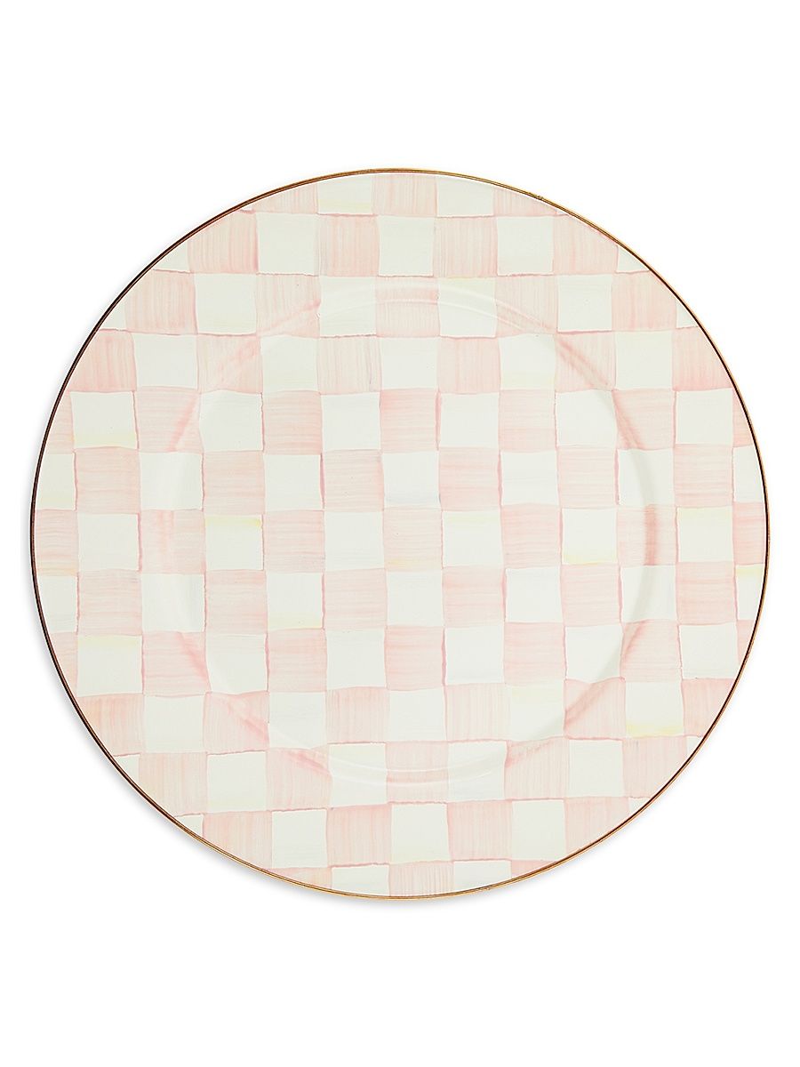 Rosy Check Enamel Serving Platter