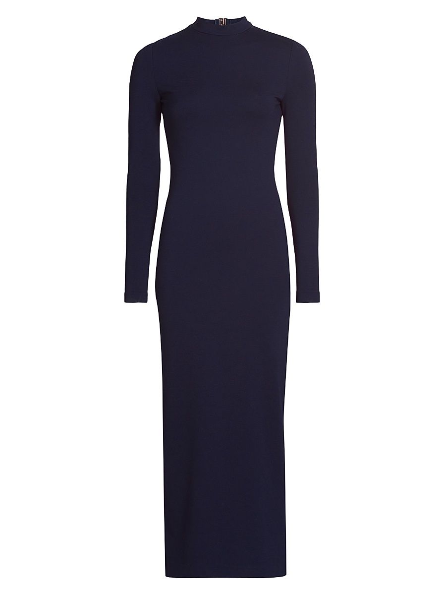 Women's Mirella Knit Mock Turtleneck Maxi Dress - Midnight Blue - Size XS