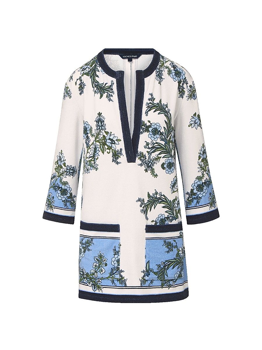 Women's Briarcliff Floral Terry Minidress - Blue Jay Multi - Size Medium