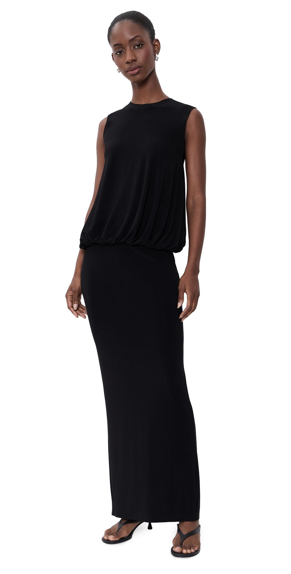 Norma Kamali Babydoll Gown Black S