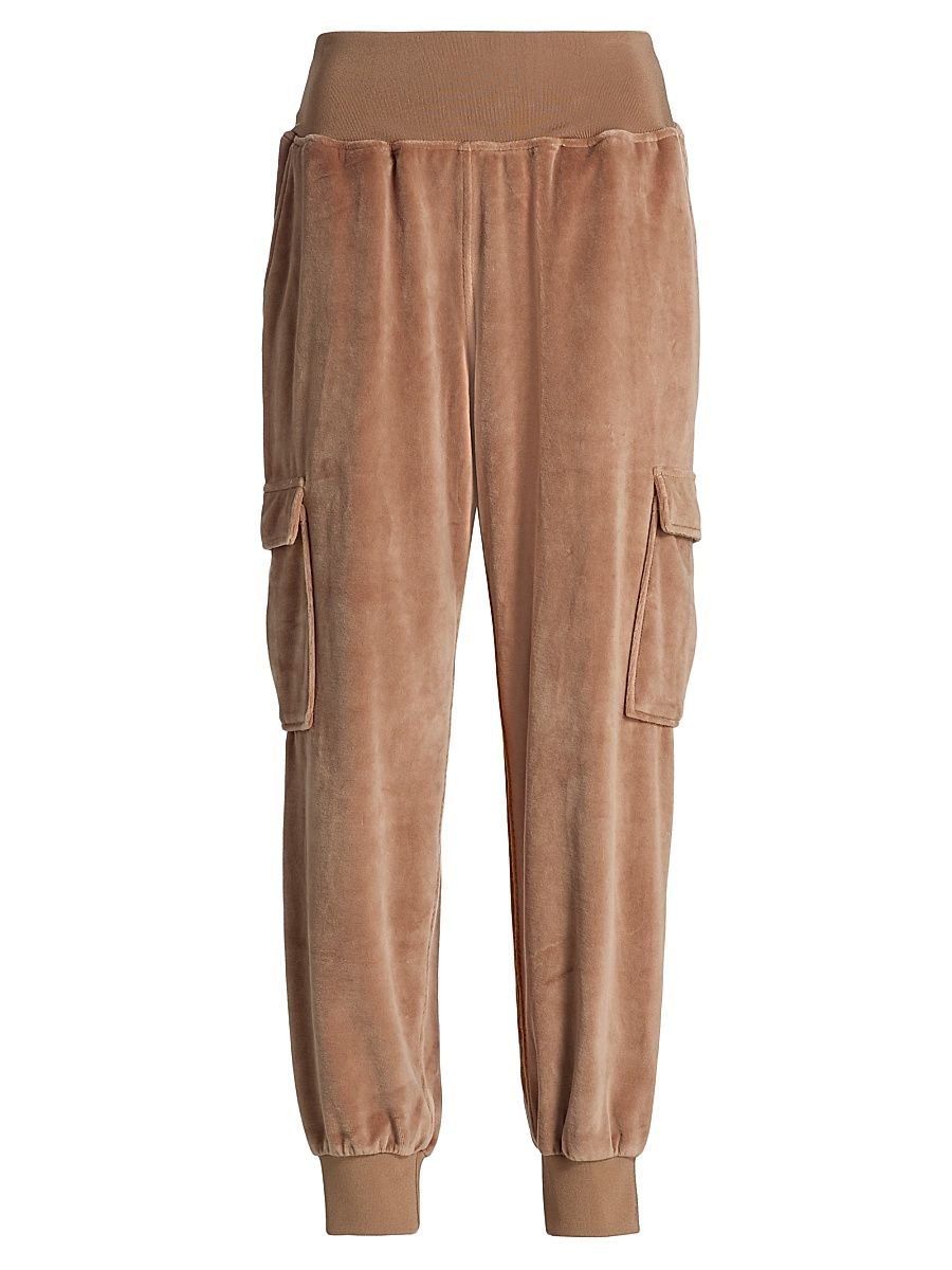 Women's Giles Velour Jogger Pants - Mocha - Size XL