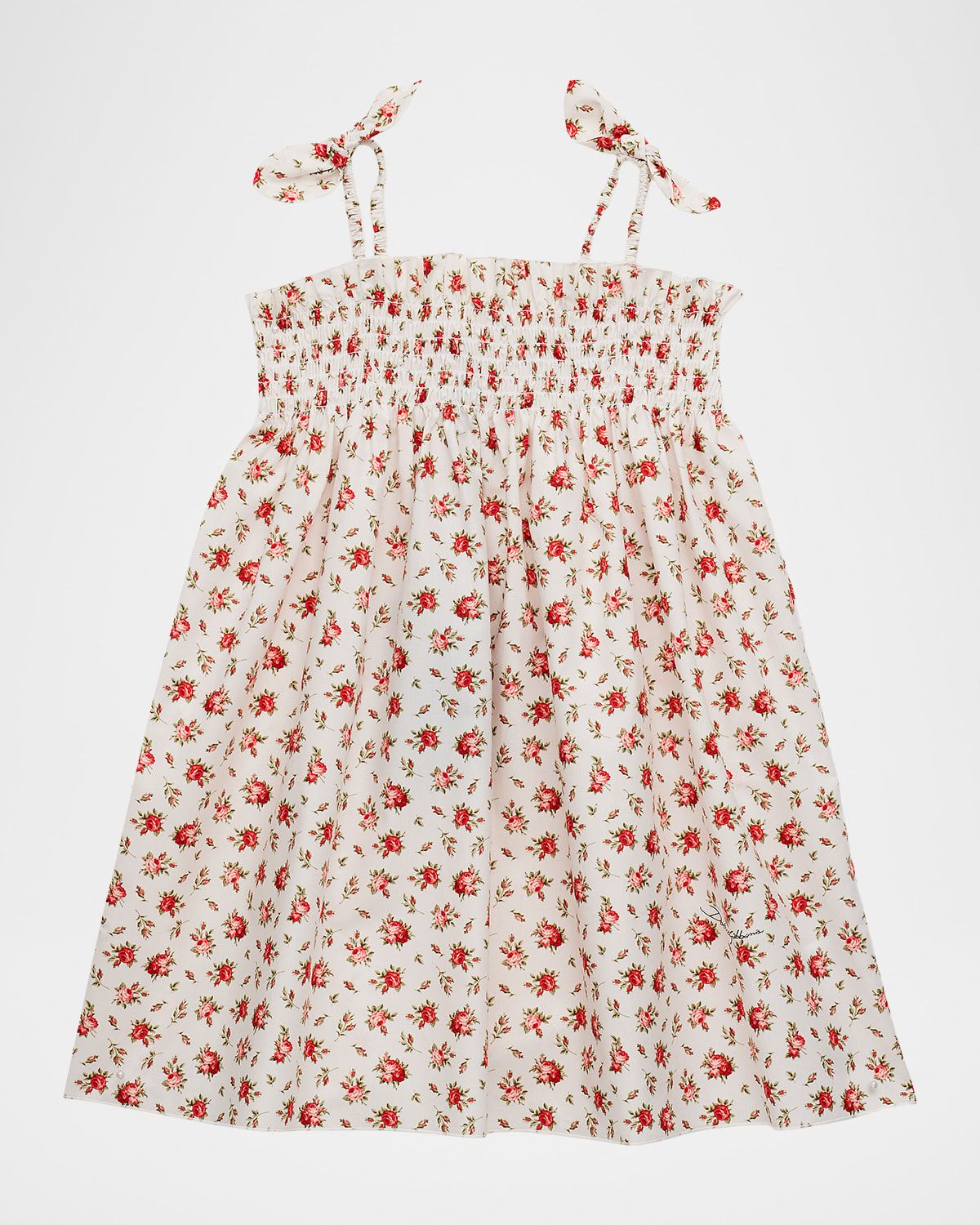 Girl & apos;s Sleeveless Rose-Print Poplin Dress, Size 8-14