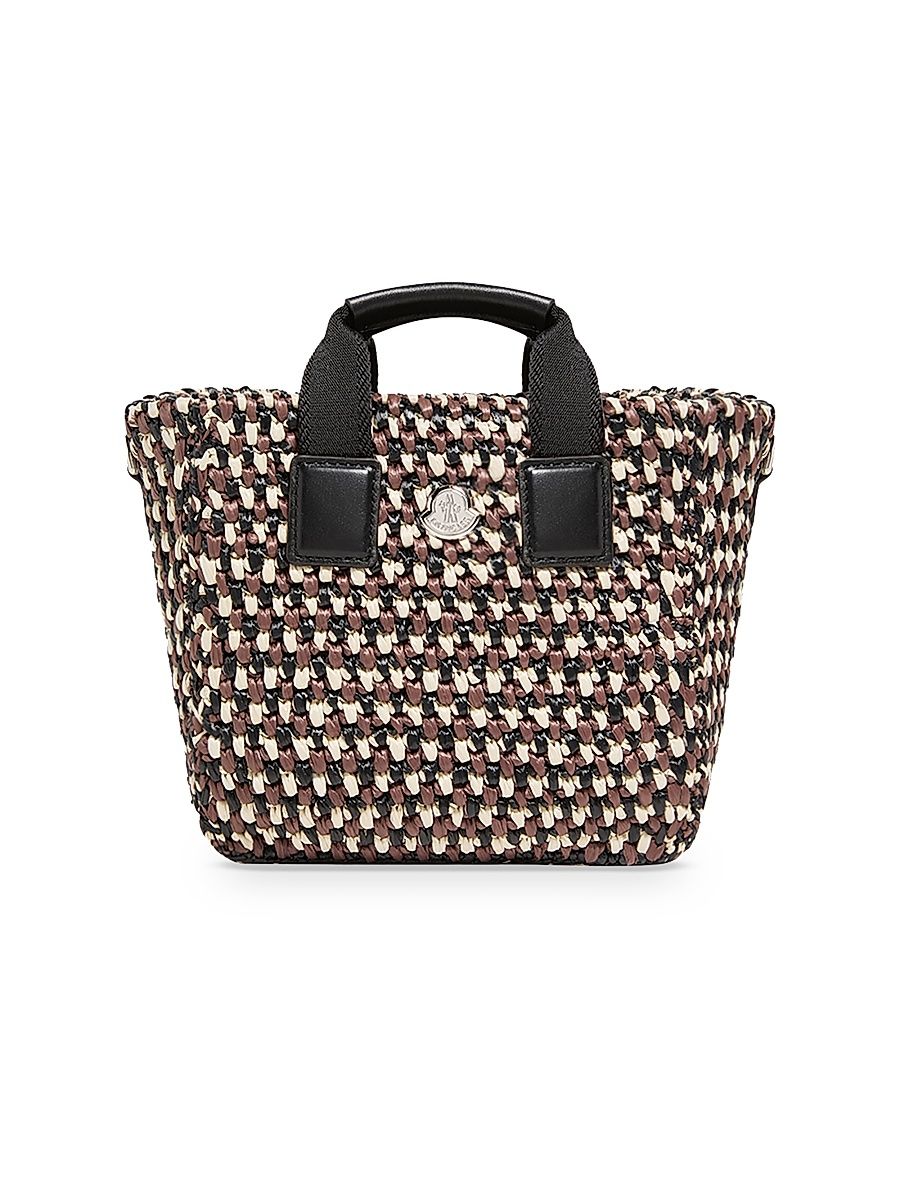 Women's Crochet Micro Caradoc Top Handle Bag - White Brown