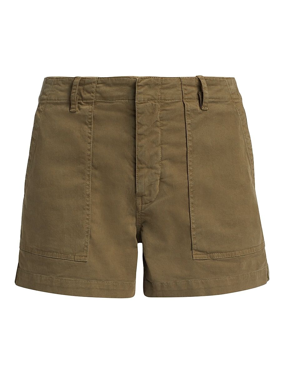 Women's Utility Cotton Cargo Shorts - Military Green - Size 8
