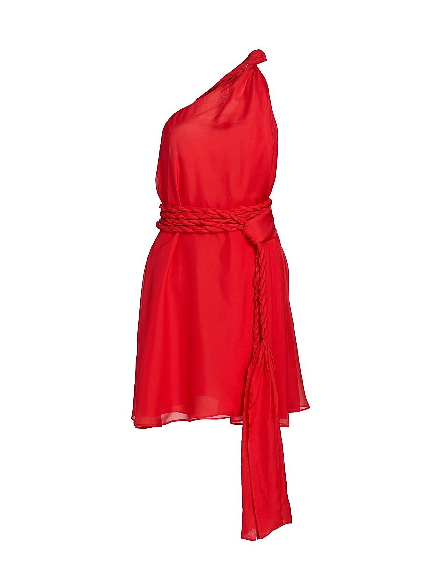 Women's Rodite Chiffon Braided Belt Minidress - Chili - Size Large