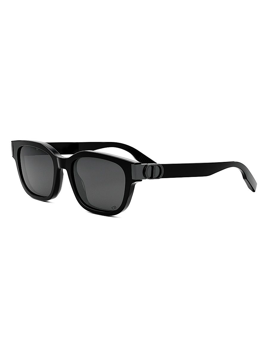 Men's CD Icon S1I 54MM Geometric Sunglasses - Shiny Black Smoke