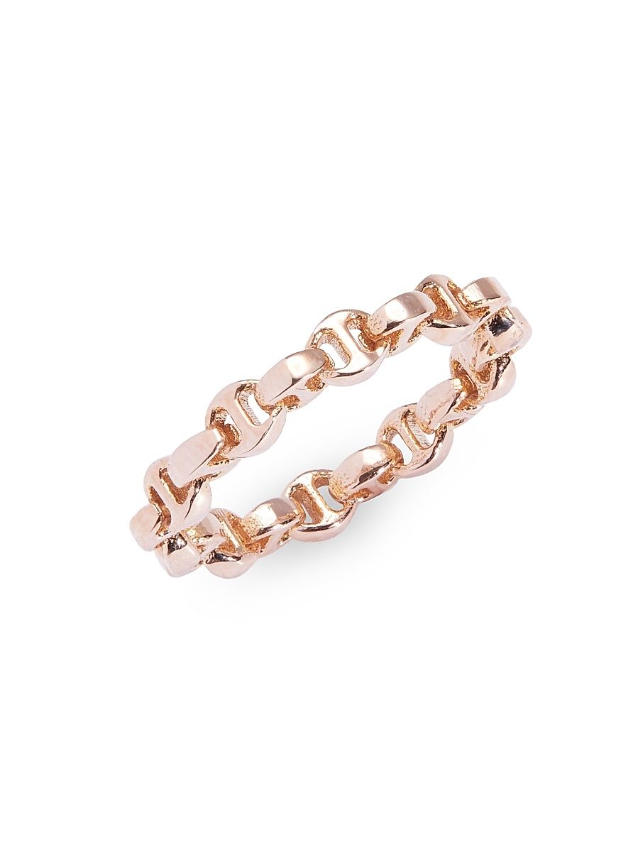 Women's Strut Tri-Link 18K Yellow Gold Ring - Rose Gold - Size 6