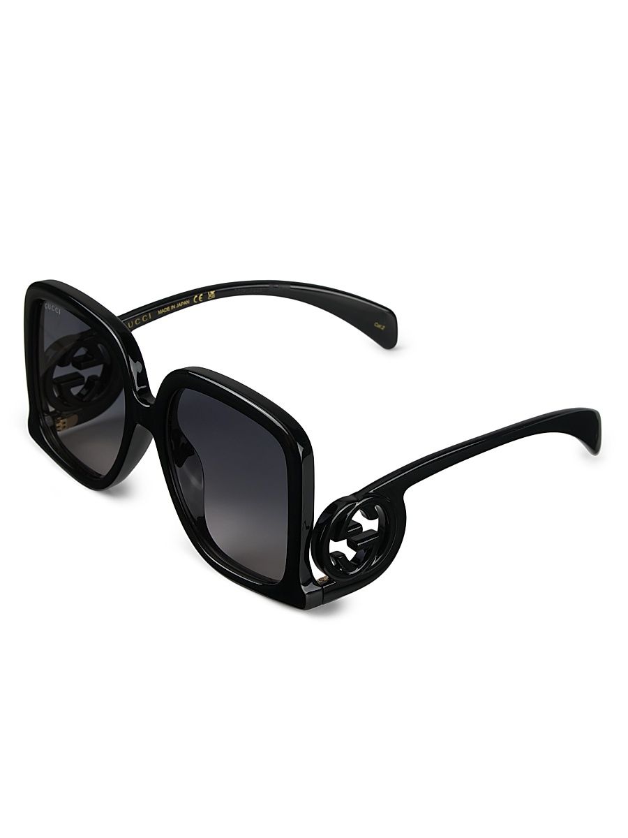 Women's 58MM Rectangular Sunglasses - Black