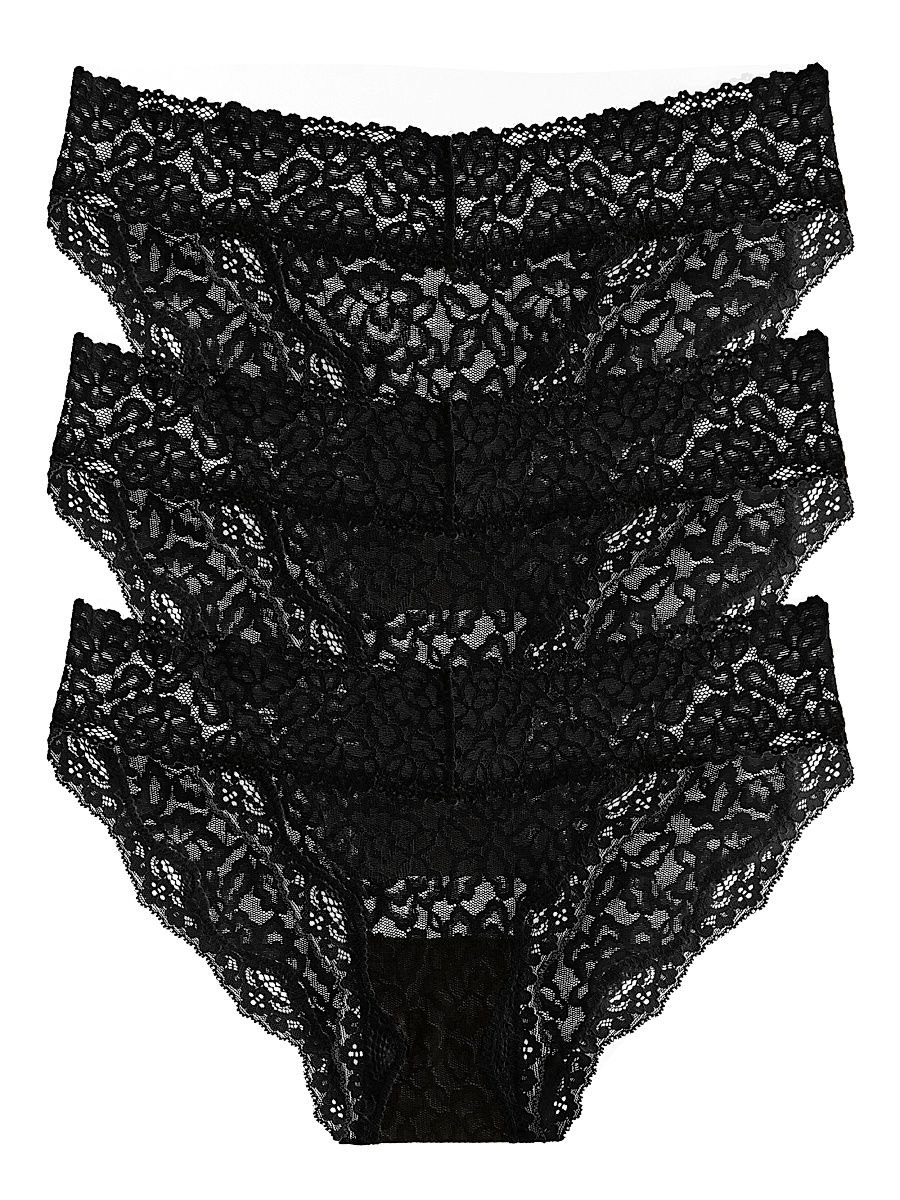 Women's Stretch Lace Brief Set - Black - Size 2X