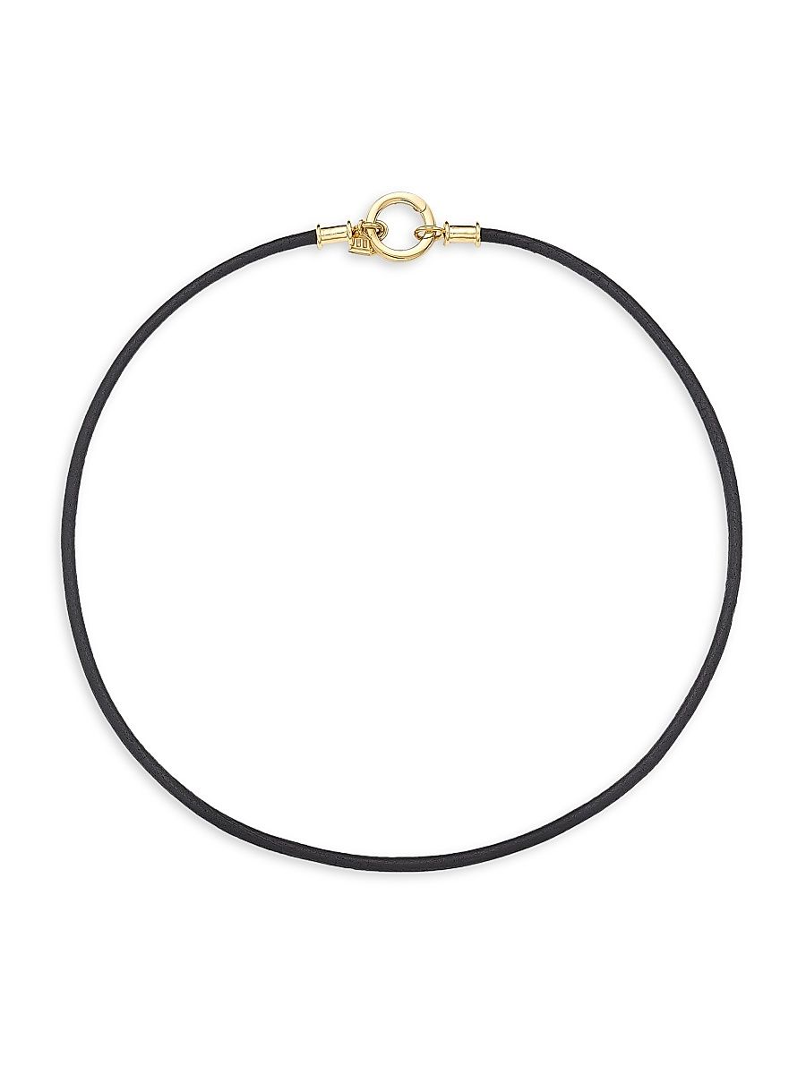 Women's Florence86 18K Yellow Gold & Leather Cord Necklace - Black