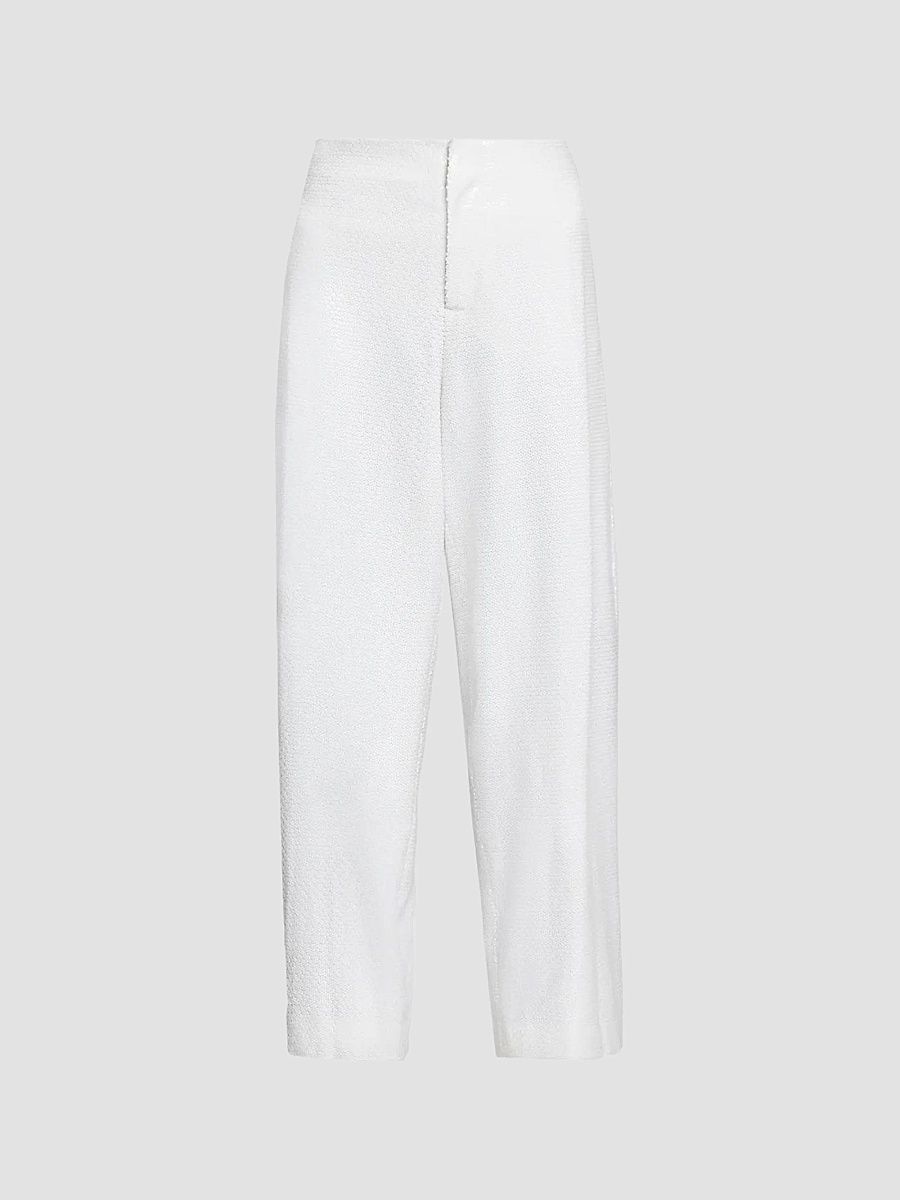 Alberta Ferretti Women's Sequined Jersey Trousers - White - Size 12