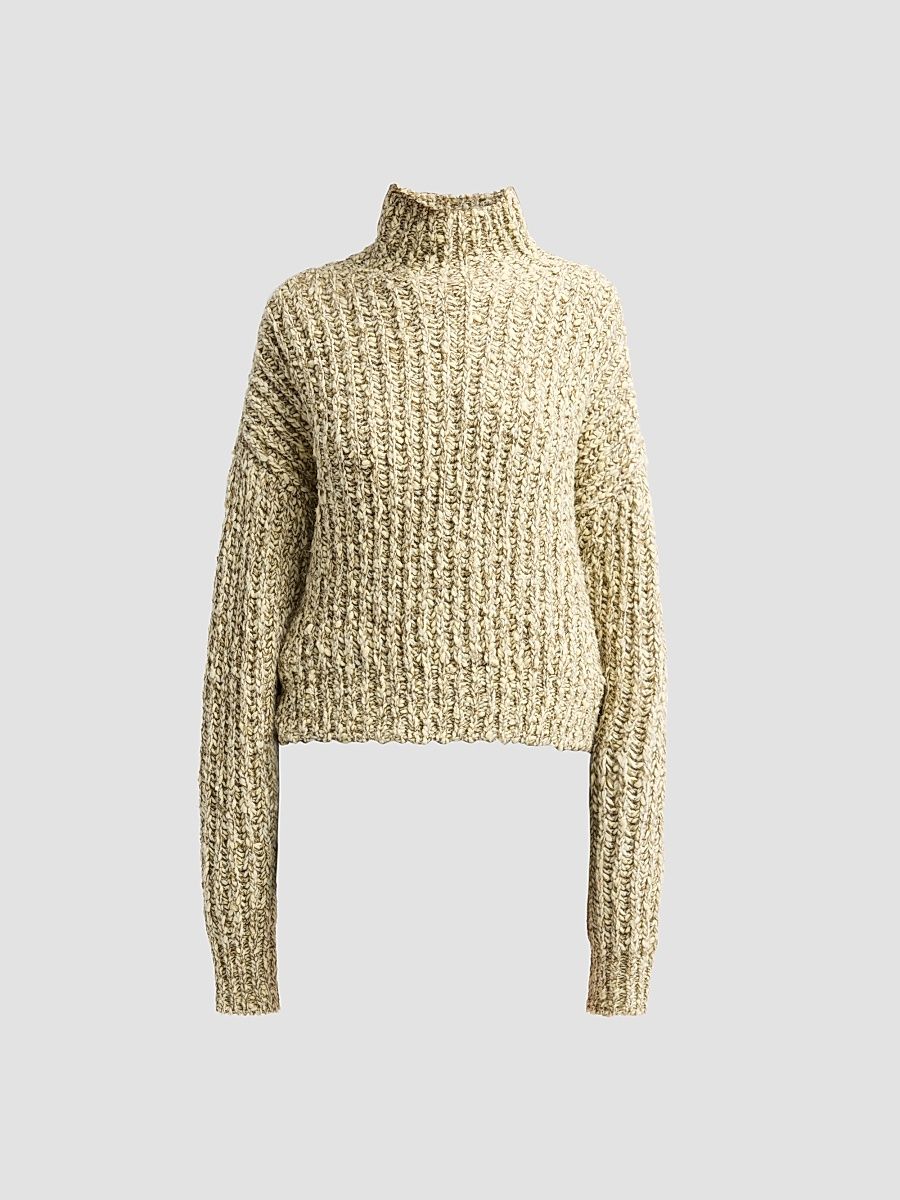 Women's Albie Knit Turtleneck Sweater - Alabaster - Size XL
