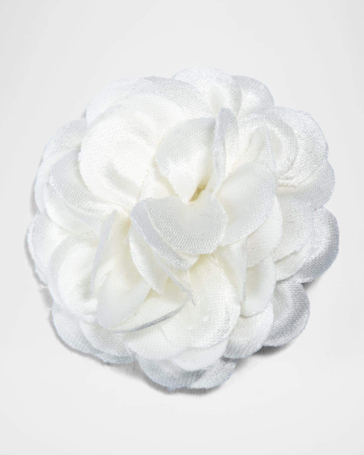 Satin Dahlia Lapel Flower, White