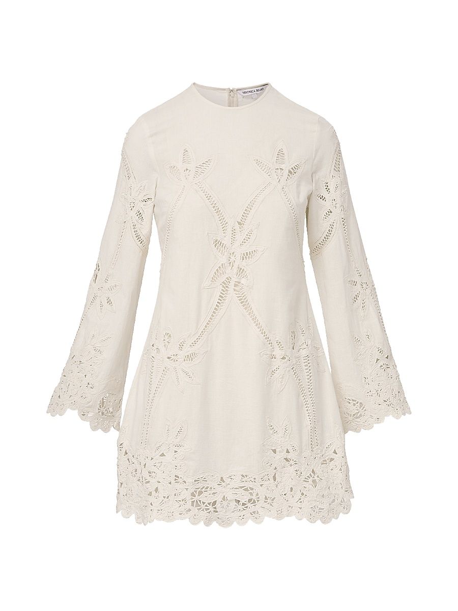 Women's Amberg Cotton-Linen Minidress - Dove - Size 16