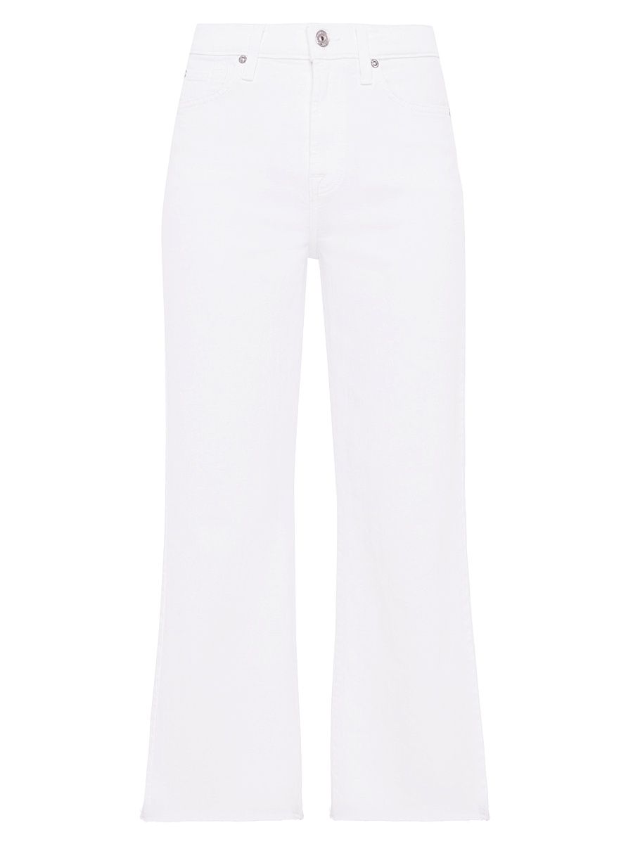 Women's Alexa Stretch Crop Jeans - White Cut Hem - Size 32