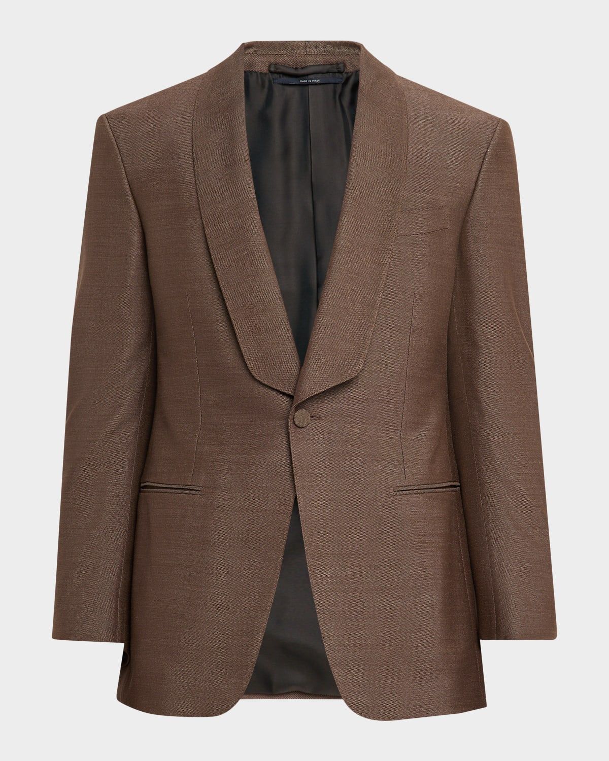 Men & apos;s Silk Hopsack Shawl Collar Sport Coat