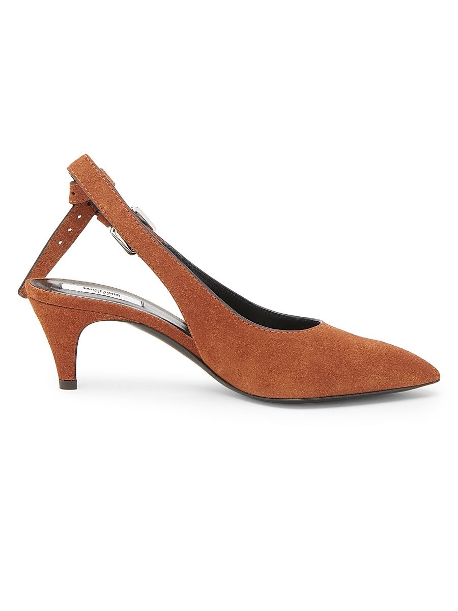 Women's Tie-Me 55MM Suede Slingback Pumps - Rust - Size 11