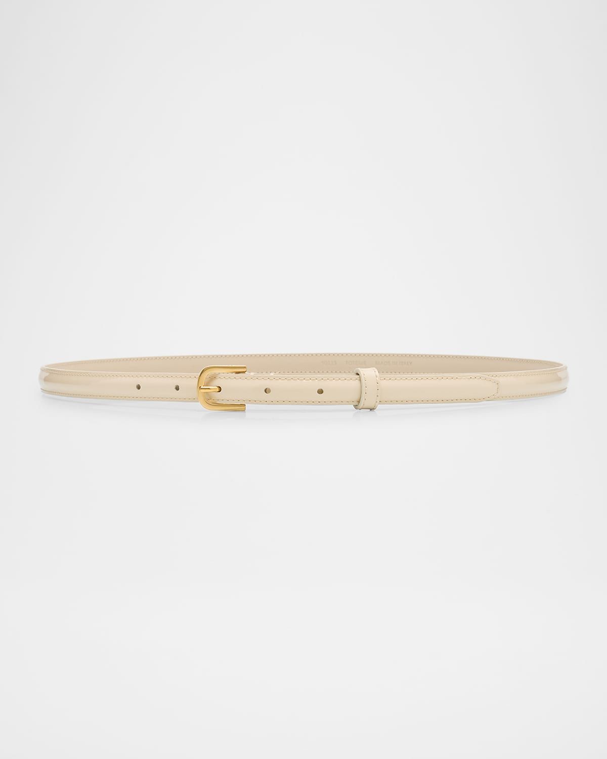 Patent Leather Skinny Belt