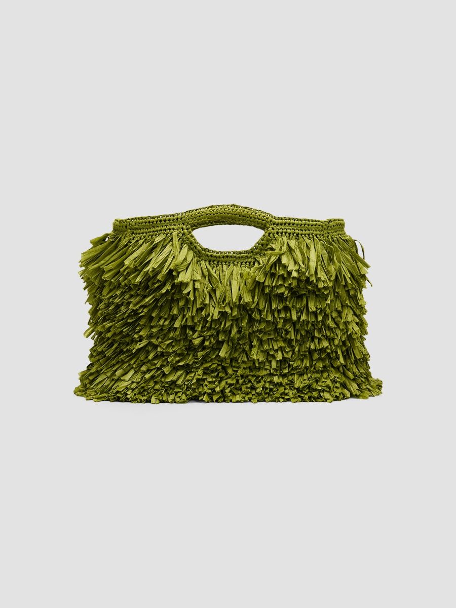 A. L.C. Women's Charlie Raffia Fringe Top-Handle Bag - Meadow Green