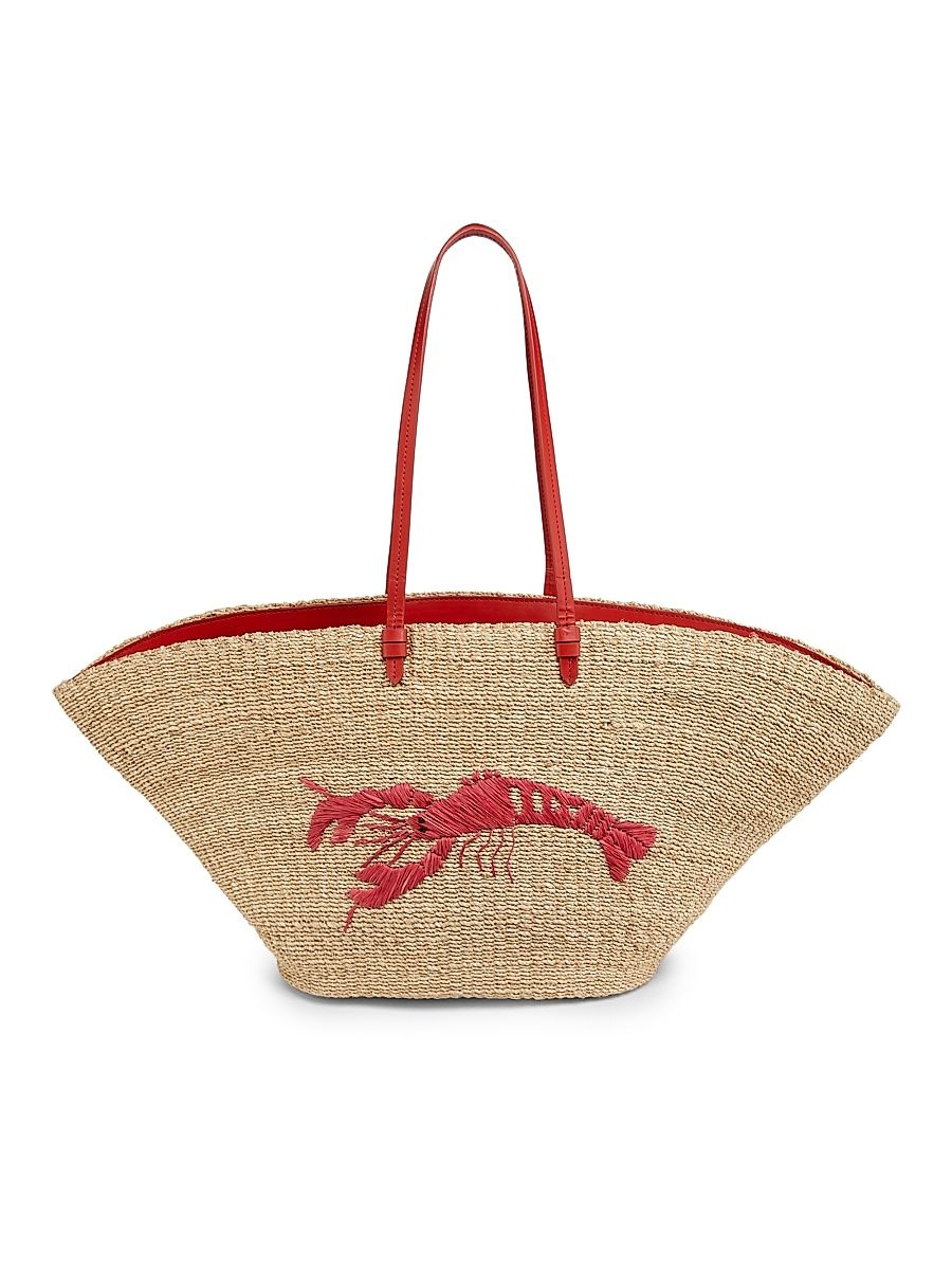 Women's The Cape Embroidered Tote Bag - Tomato