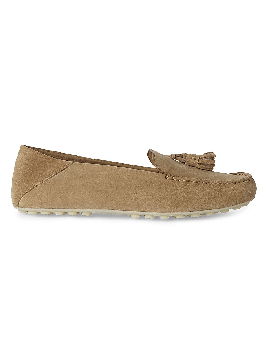 Women's Dot Sole Leather Moccasin Loafers - Cashew - Size 9.5