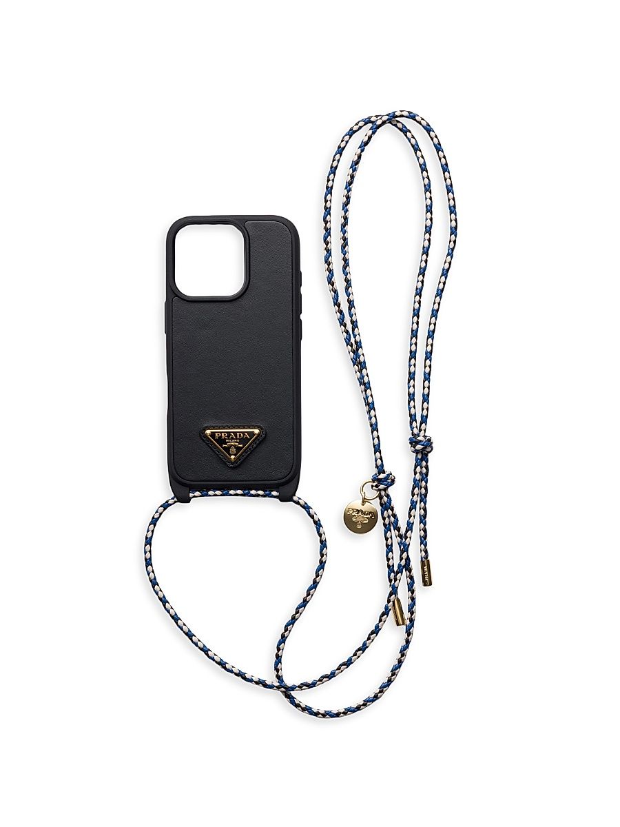 Women's Leather Case for iPhone 16 Pro - Black