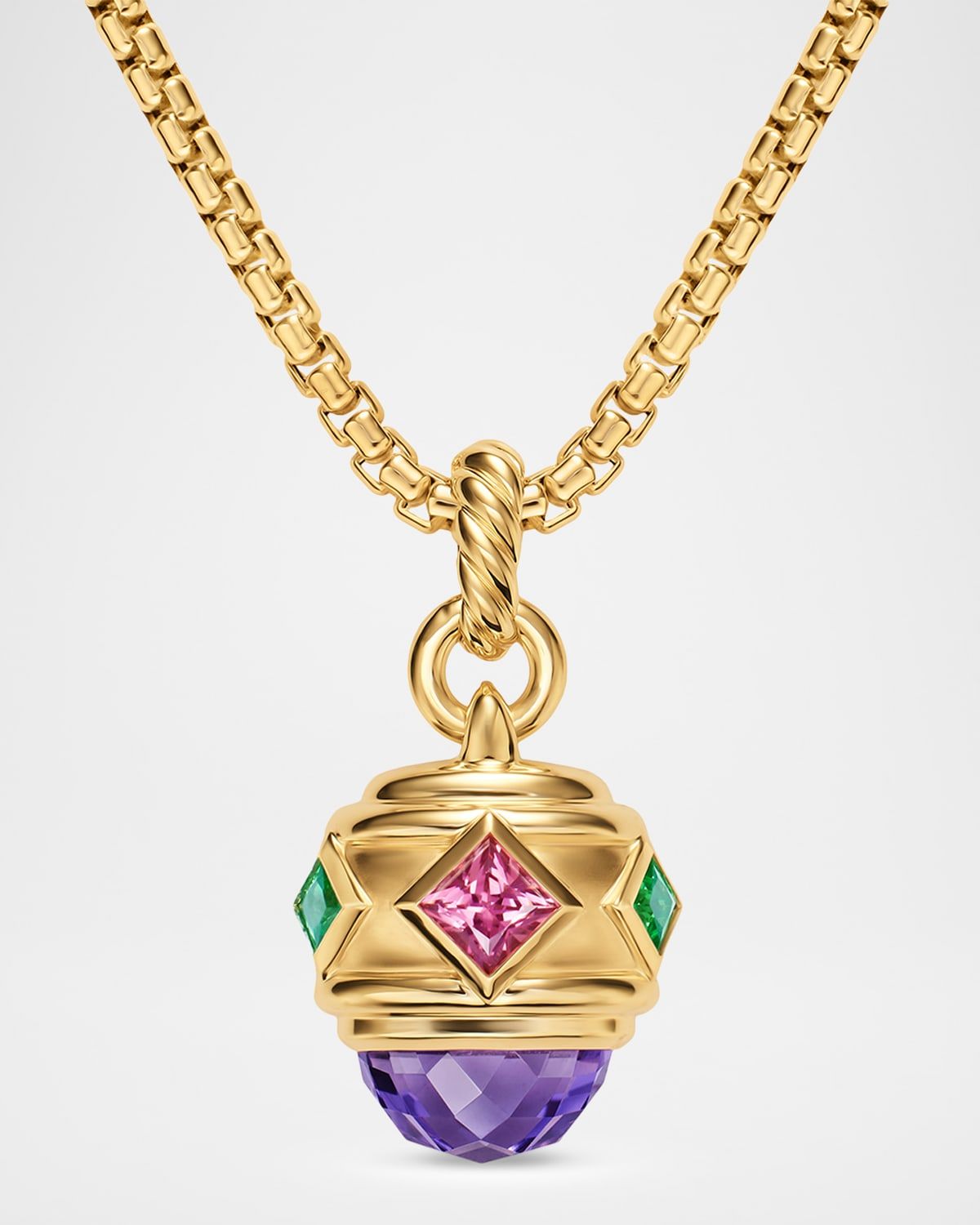Renaissance Amulet with Gemstones in 18K Gold, 29mm
