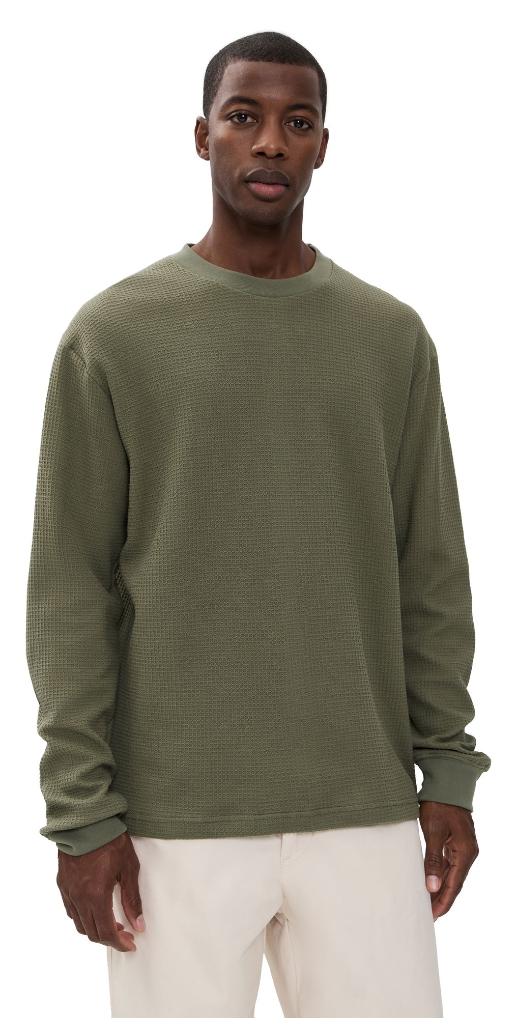 Power Goods Thermal Waffle Long Sleeve Tee Olive S