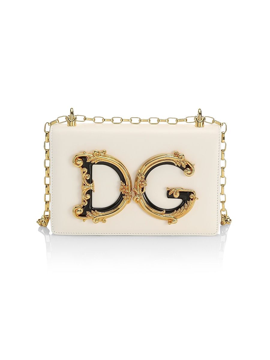 D & G Girls Leather Shoulder Bag - White