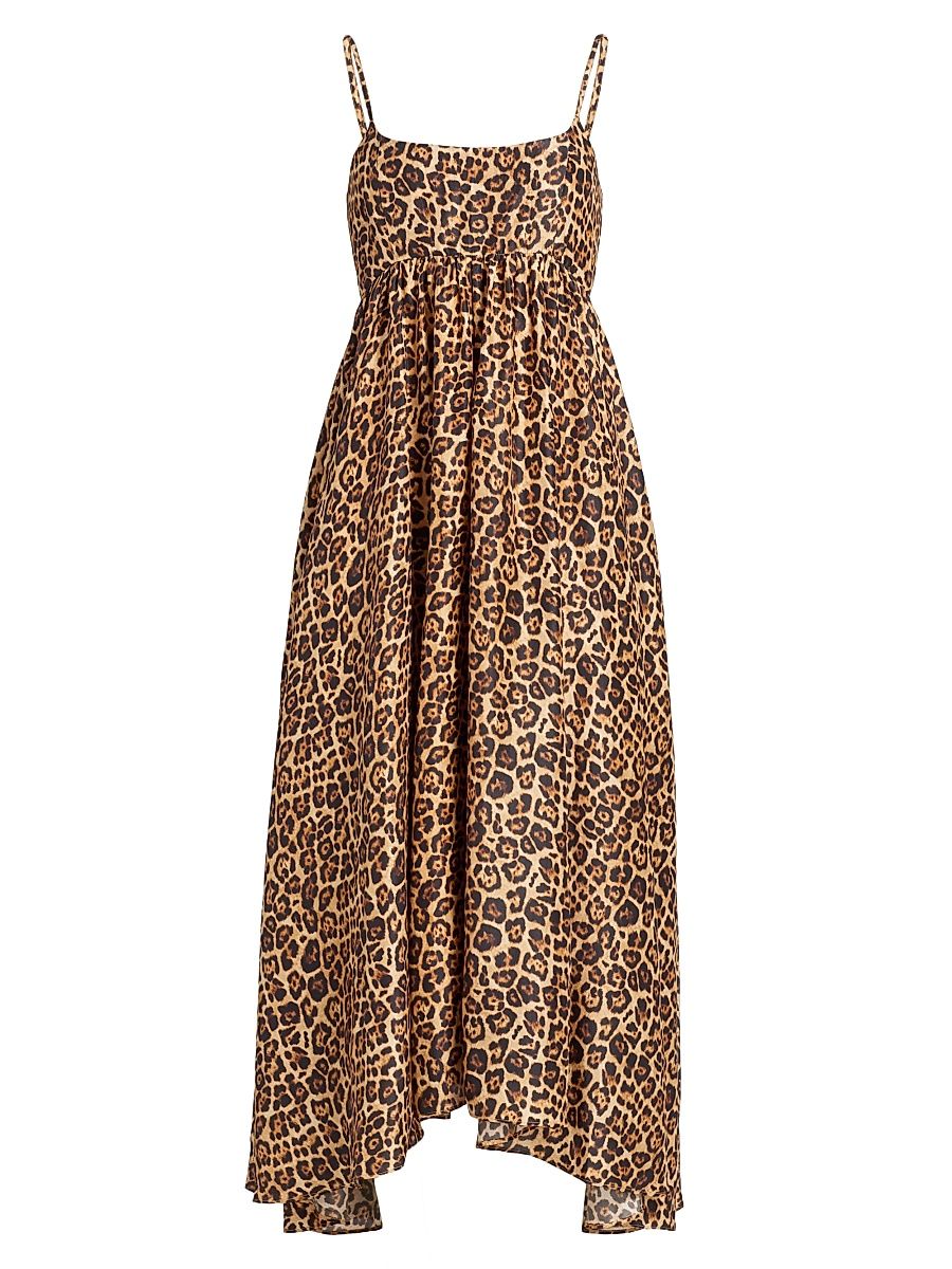 Women's Rachel Leopard Asymmetric-Hem Midi-Dress - Leopard - Size XL