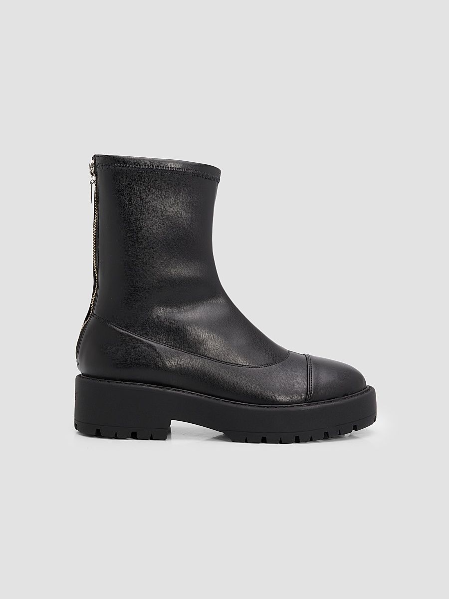 Women's Rita 90MM Leather Platform Boots - Black - Size 9